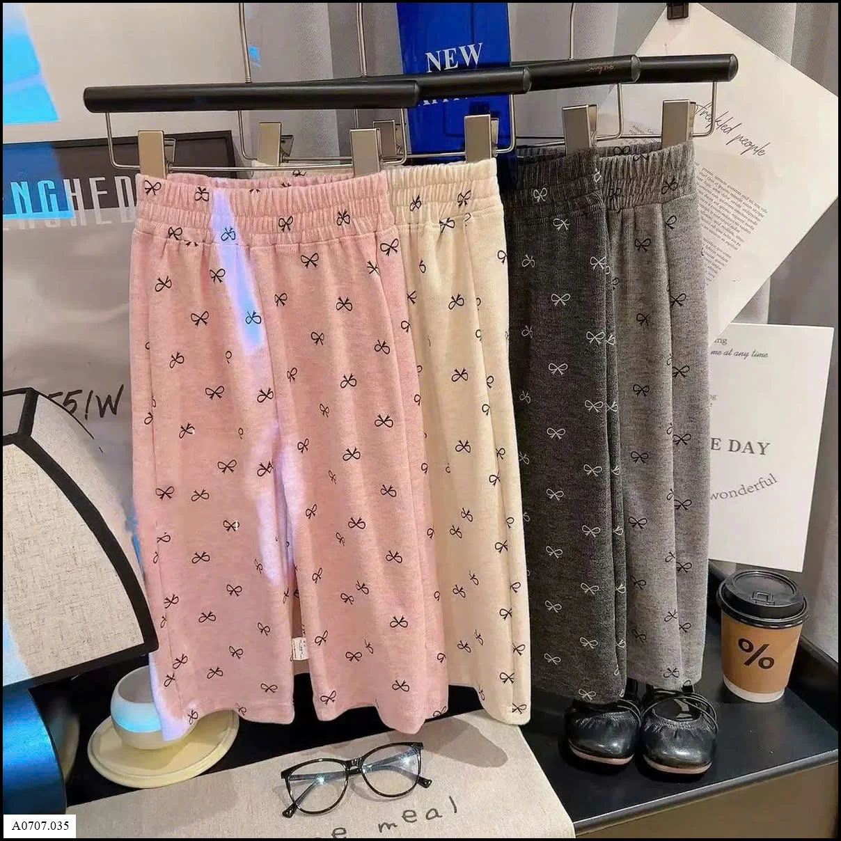 QUẦN ỐNG RỘNG PHỐI NƠ  Sỉ giá Sz 80-120 :52k Sz 130-160 :62k