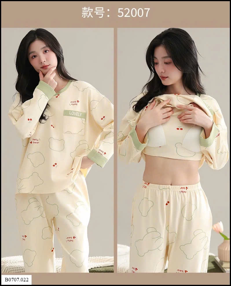 BỘ ĐỒ NGỦ KÈM BRA Sỉ giá 149k
