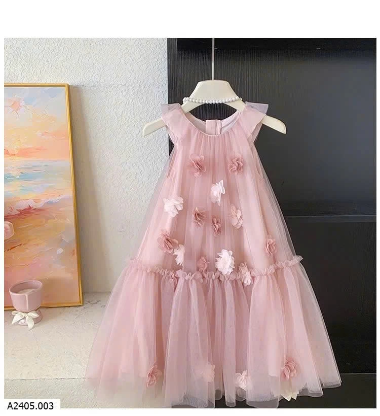 VÁY ĐÍNH HOA NỔI CHO BÉ Sỉ 212k