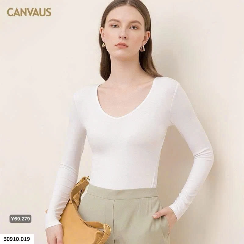 Áó cổ chữ V CANVAUS mùa thu   Giá sỉ 150k