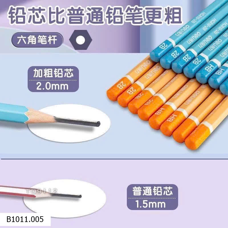 SET BÚT CHÌ + TẨY CHÌ DELI   Giá sỉ 95k/set 30 bút + 10 tẩy