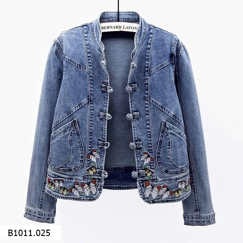 ÁO KHOÁC DENIM THÊU HOA VĂN BƯỚM   Giá sỉ 250k