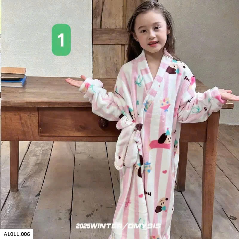 ÁO CHOÀNG LÔNG HỌA TIẾT CUTE CHO BÉ  Giá sỉ M: 93k  L: 101k  XL: 109k