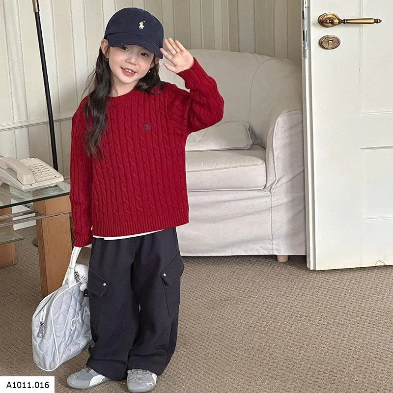 ÁO LEN HOẠ TIẾT VẶN THỪNG BÉ GÁI HÃNG AMBB   Giá sỉ 90-150: 181k sz 160: 200k