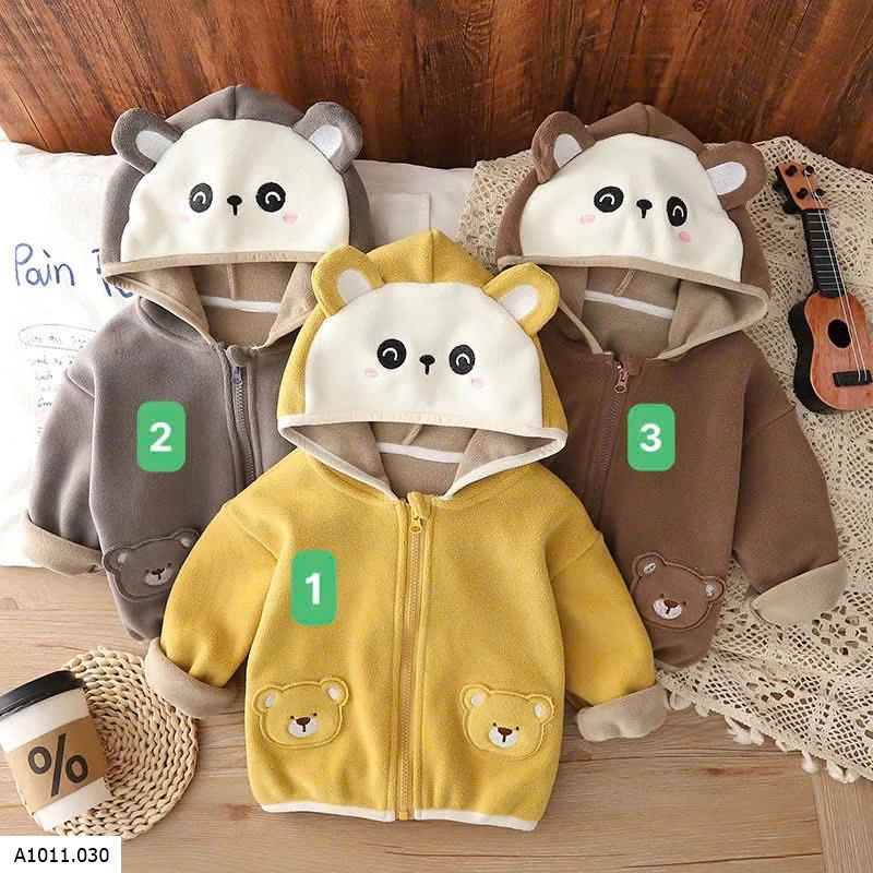 ÁO KHOÁC NỈ LÓT LÔNG CHO BÉ  Giá sỉ 124k