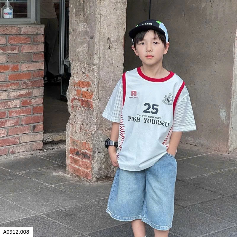 ÁO PHÔNG TAY LƯỚI CHO BÉ TRAI HÃNG AMBB Giá sỉ 90-150: 132k 160: 141k 170: 156k