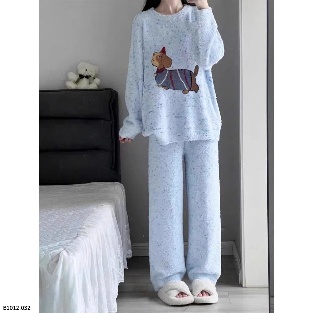 BỘ MẶC NHÀ NỈ LÔNG CỪU XANH  Giá sỉ 200k