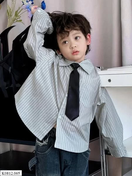 ÁO SƠ MI BÉ TRAI ( bao gồm cà vạt) SỈ 150K