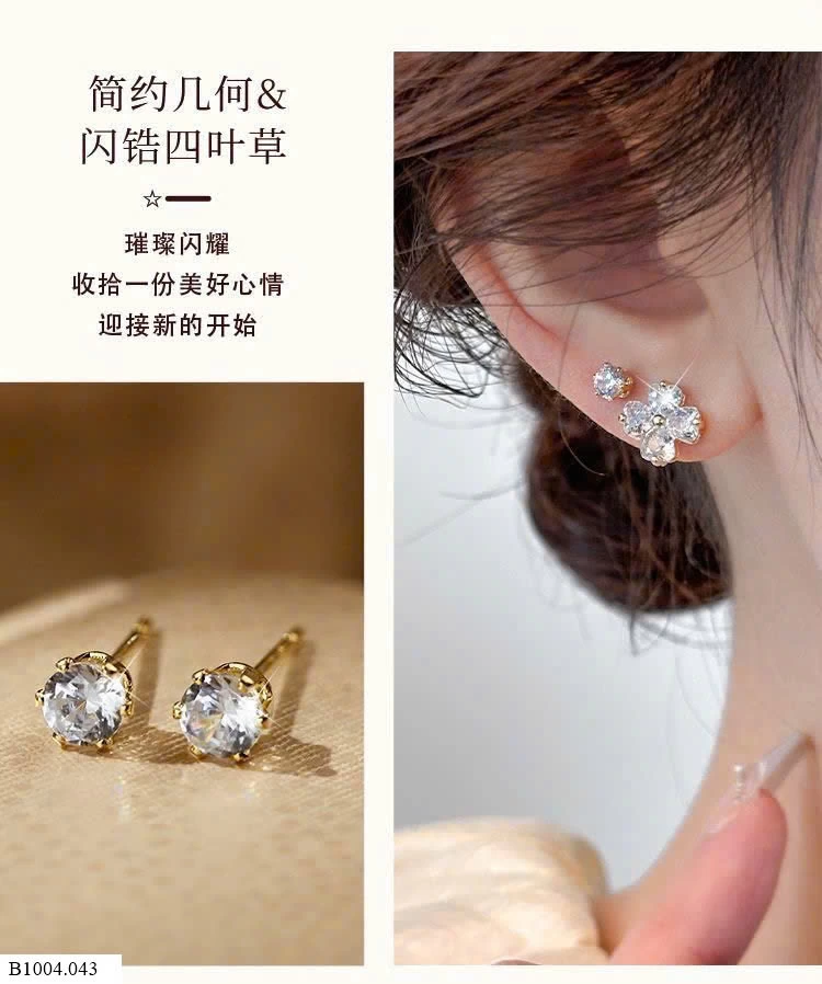  KHUYÊN TAI CỎ 4 LÁ HÃNG AGOVSKI  Sỉ 145k/ 1 sét 3 đôi