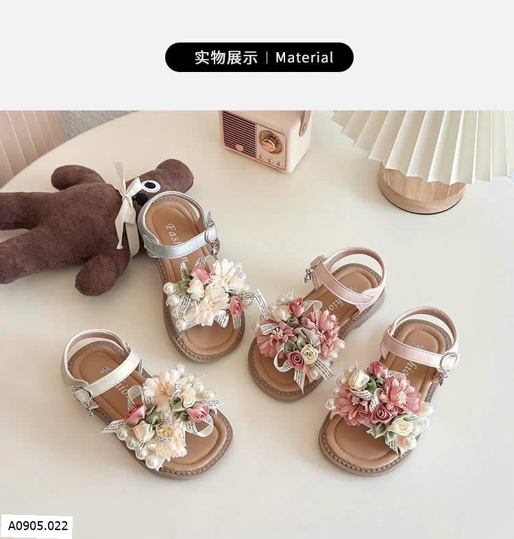 SANDAL HOA CHO BG  Sỉ giá   sz 23-26: 138k sz 27-34 : 145k 