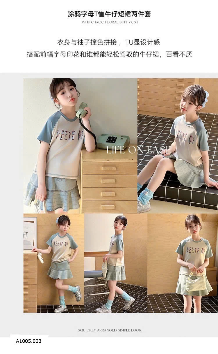 SET BÉ GÁI   Sỉ giá  áo: 114k  chân váy: 162k 