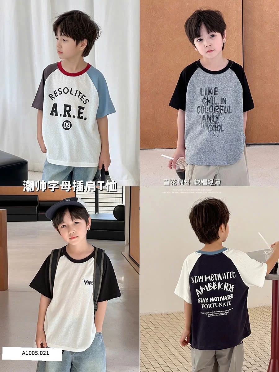 ÁO PHÔNG TAY PHỐI MÀU AMBB   Sỉ 90-150 : 100K      160 : 110K