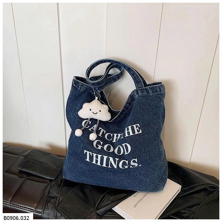 TÚI TOTE DENIM NỮ   Sỉ 100k/c ( kèm móc khoá)