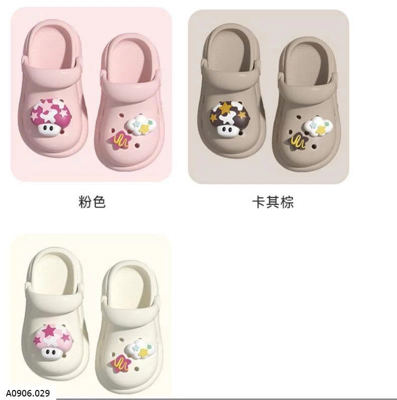  SỤC CROCS ĐÍNH CHARM NẤM    Sỉ 81k