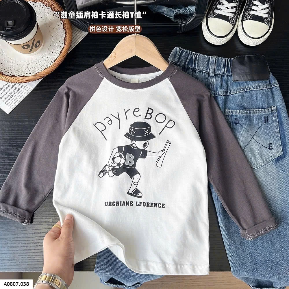 ÁO DÀI TAY PHỐI MÀU BÉ TRAI KACADY Sỉ 94k