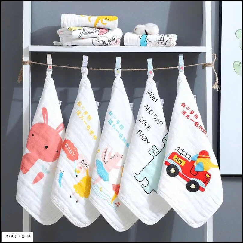  KHĂN MẶT SỢI TRE CAO CẤP MUSLIN Sỉ giá  48k/1 set 5 chiếc