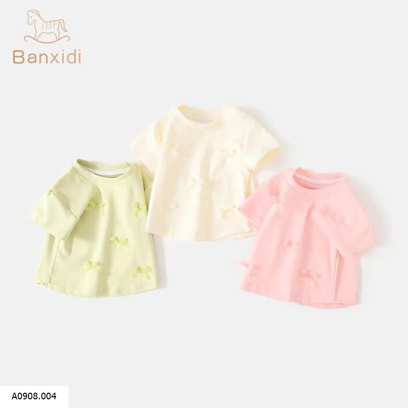 ÁO NƠ CỘC TAY CHO BÉ GÁI   Sỉ 53k