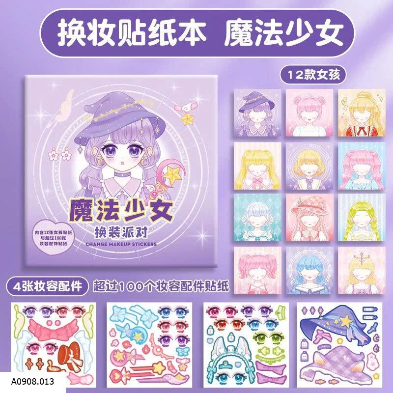  SET 4 QUYỂN STICKER BÓC DÁN CÔNG CHÚA   Sỉ 43k/sét 4 quyển 4 chủ đề