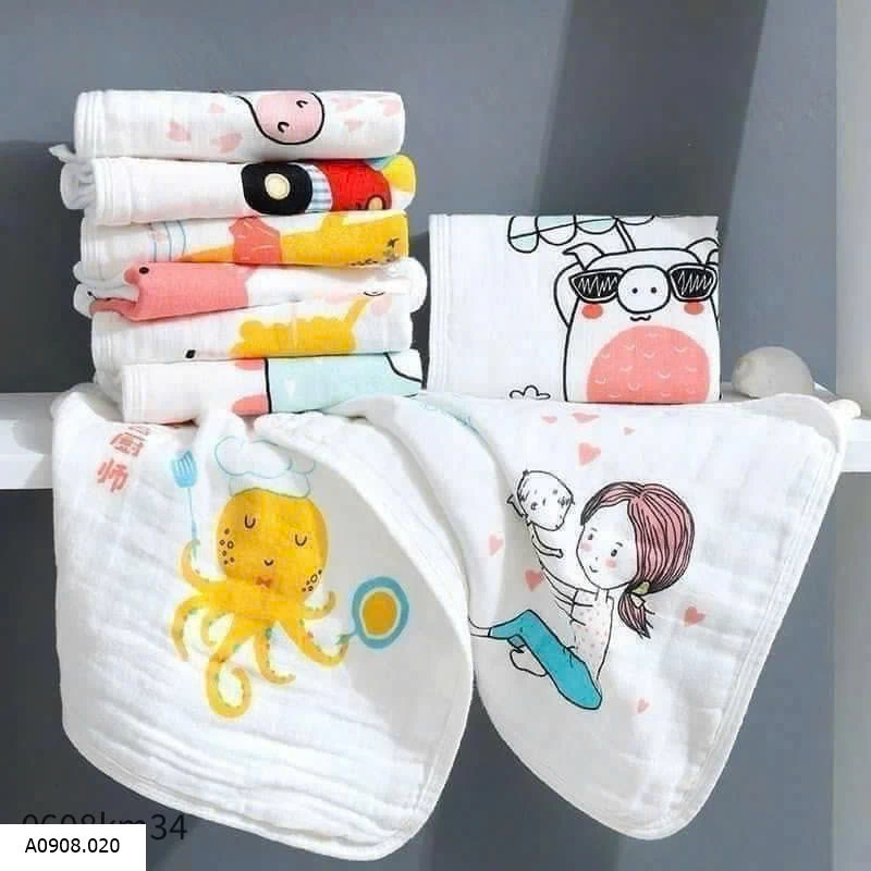 KHĂN MẶT SỢI TRE CAO CẤP MUSLIN    Sỉ 95k/1 combo 10 chiếc 