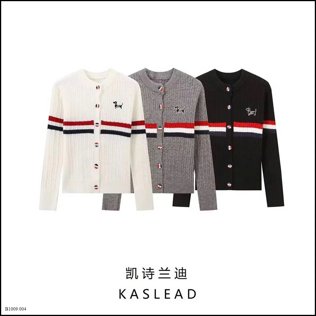 ÁO KHOÁC LEN THÊU HÌNH CÚN KASLEAD   Giá sỉ 195k