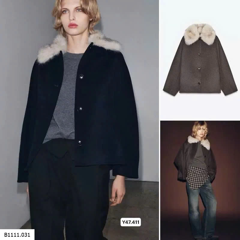 Áo khoác dạ cổ lông Kaslead Giá sỉ 350k