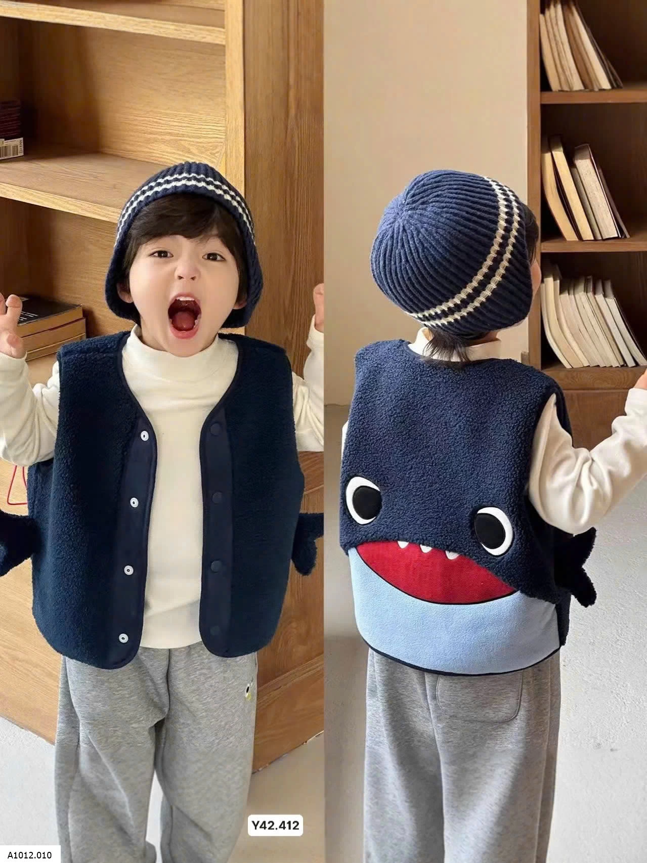 Áo gile cá mập cho bé  Giá sỉ 110k/c sỉ từ 2c 