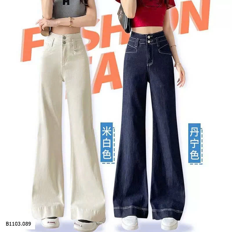 QUẦN JEANS ỐNG RỘNG 2 KHUY CHO NỮ    Sỉ 172k