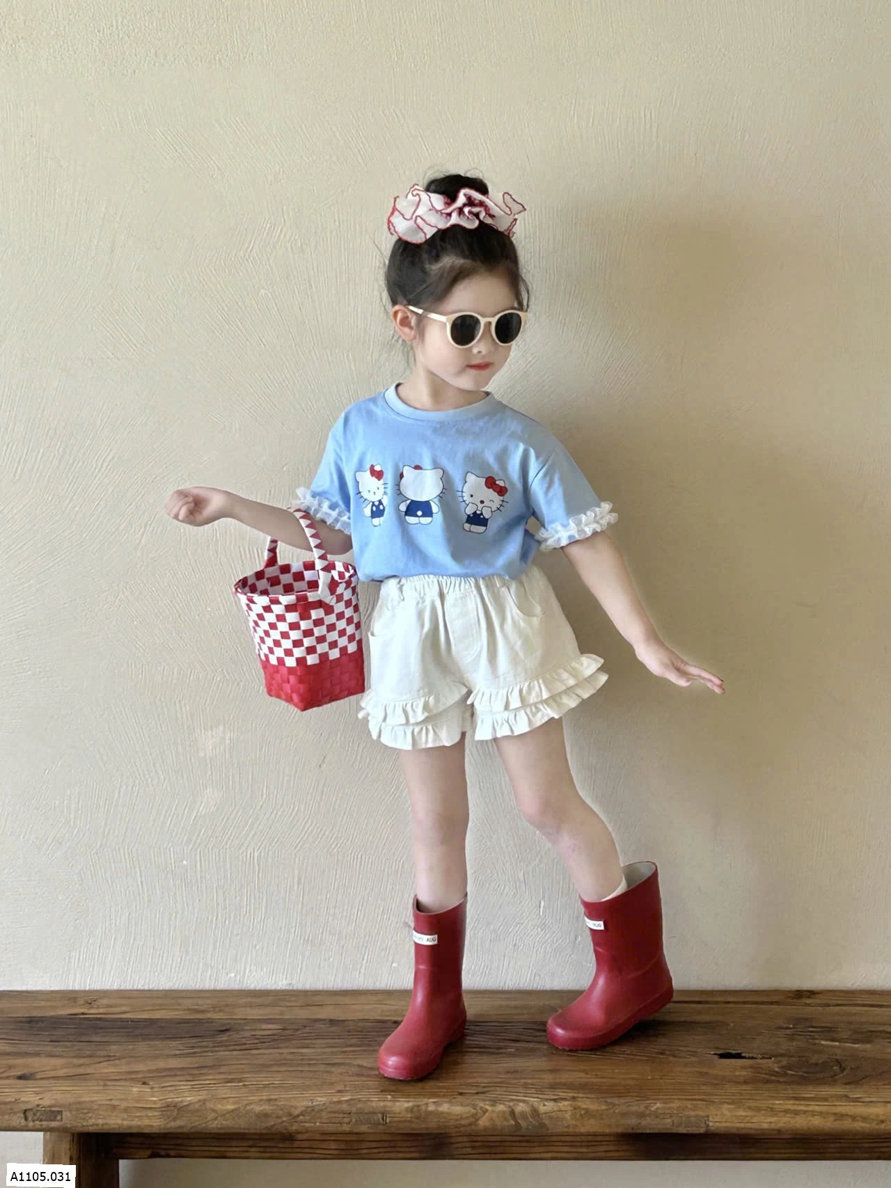  ÁO PHÔNG MÈO KITTY MIX SHORT VIỀN BÈO   Sỉ giá Áo: 86K Quần 107k
