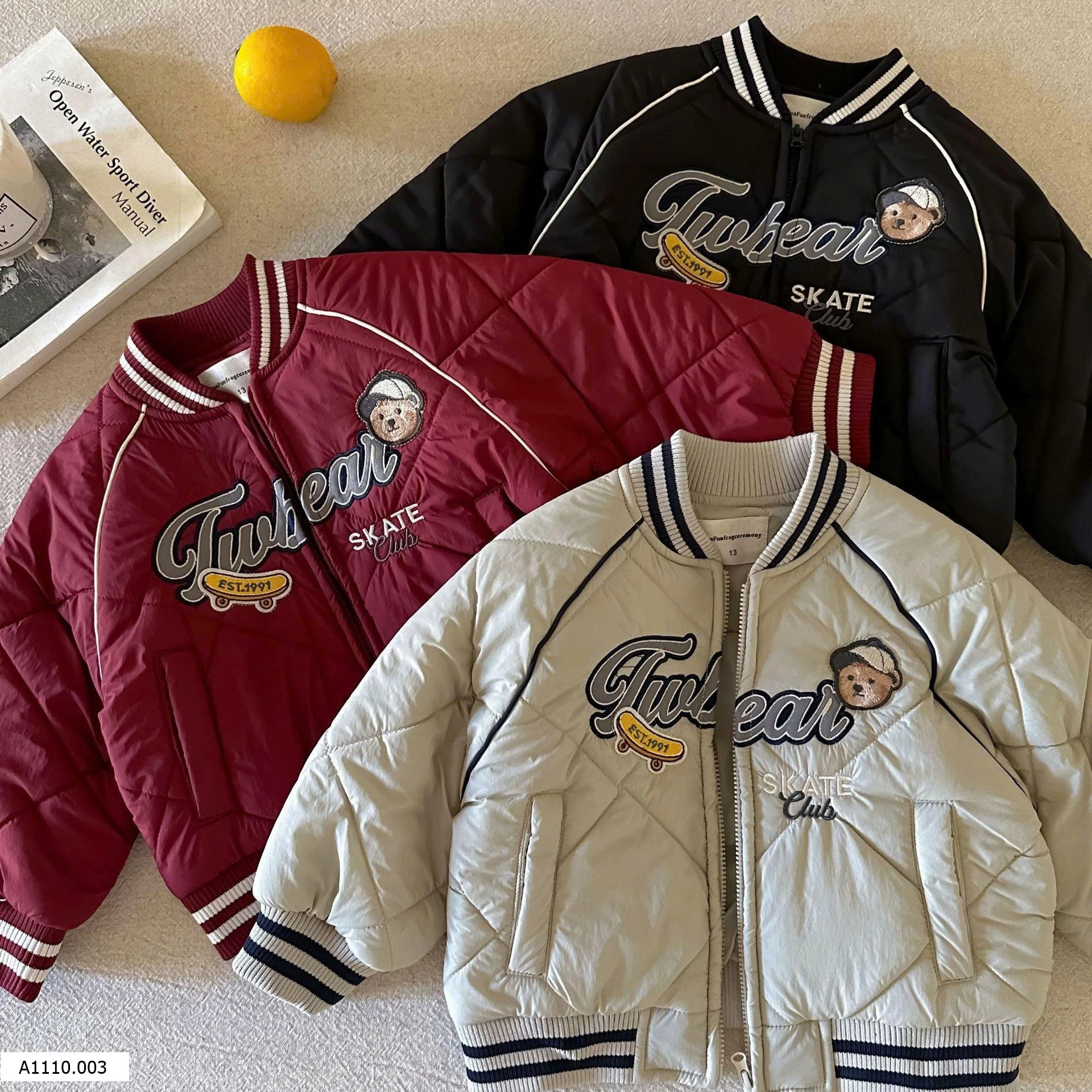 ÁO KHOÁC BOMBER GẤU PHỐI VIỀN   Giá sỉ 249k