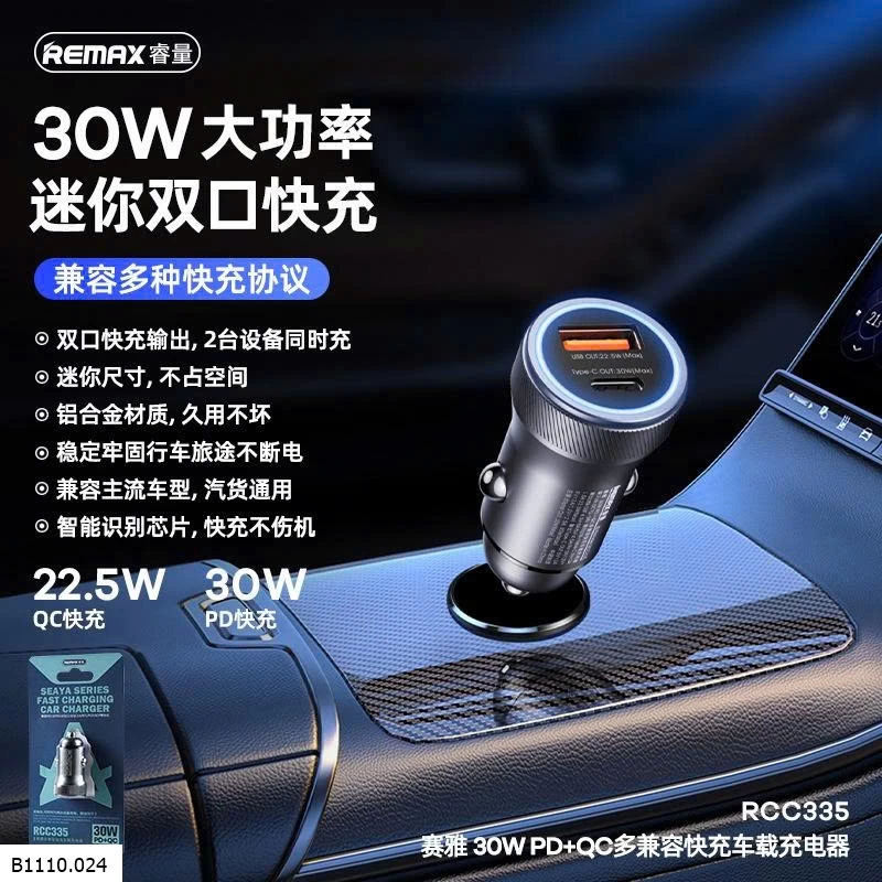  TẨU SẠC OTO REMAX RCC335  Giá sỉ 94k