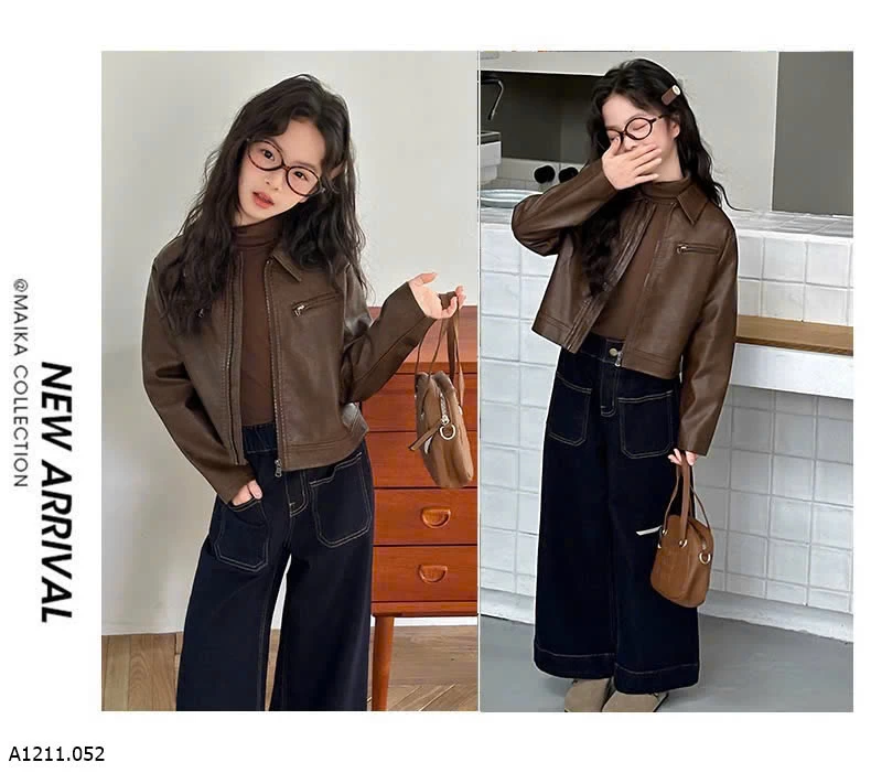 ÁO KHOÁC DA CỔ BẺ CHO BÉ SIZE ĐẠI Giá sỉ 270k