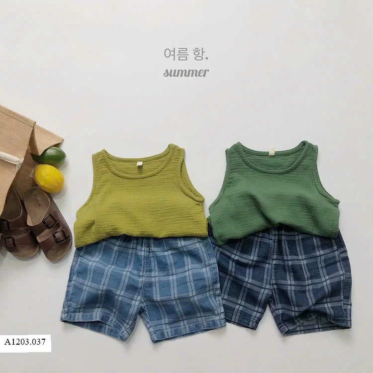 QUẦN SHORT KẺ CHO BÉ TRAI Sỉ 131k