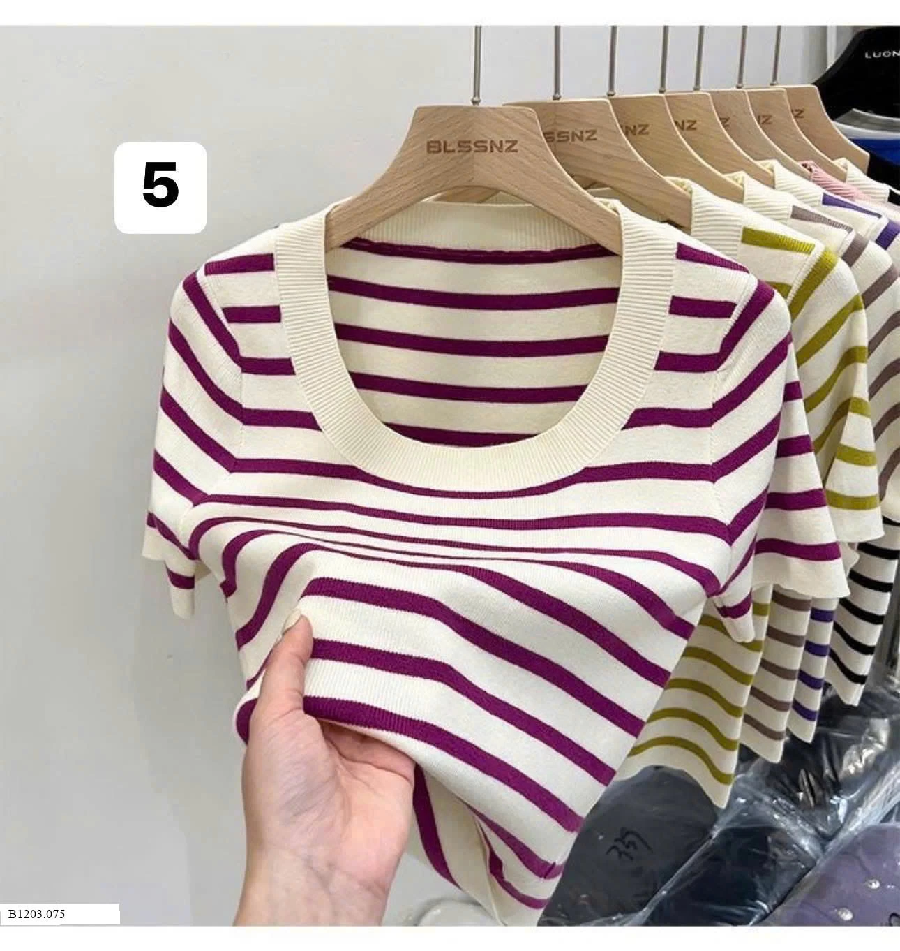 ÁO KẺ CỔ TRÒN   Sỉ 55k