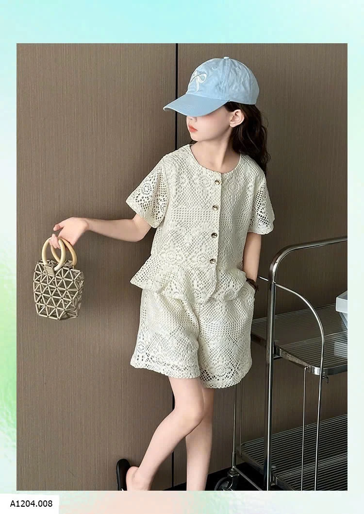 SET BỘ REN RỖNG TAY NGẮN Sỉ 197k