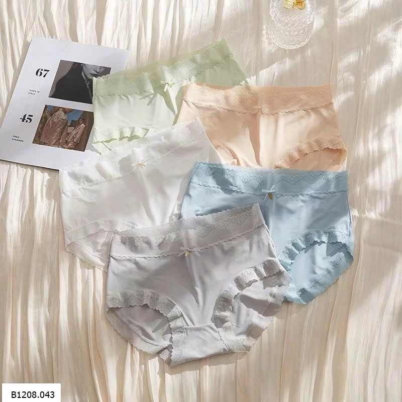 SET 10 QUẦN CHIP BĂNG LỤA PHỐI REN   Sỉ #120k/sét 10c mix màu