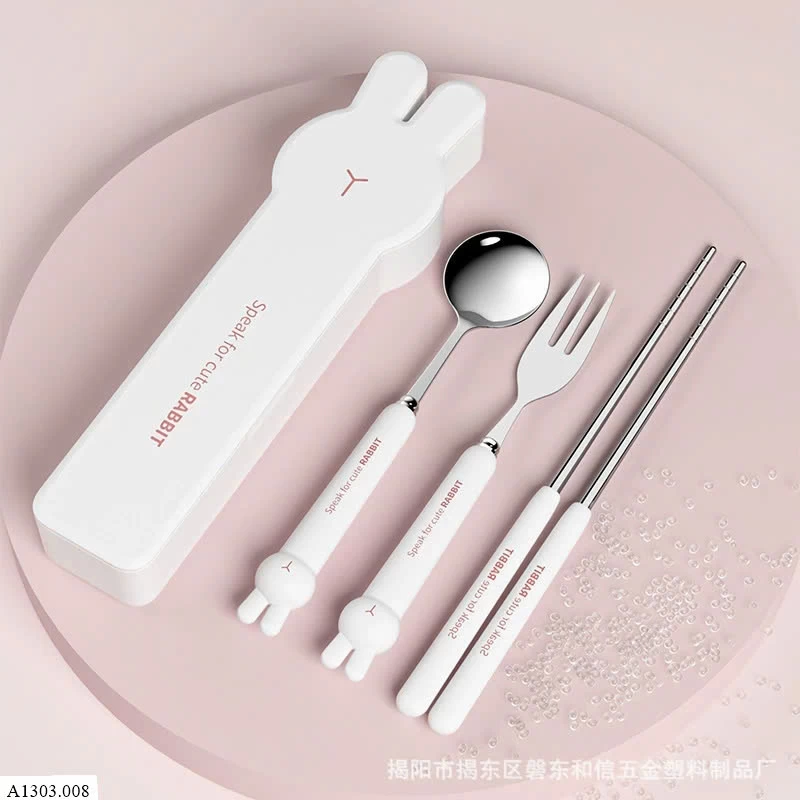 SET THÌA NĨA INOX   Sỉ 51k/ 1 bộ ( đũa + thìa + nĩa + hộp) 