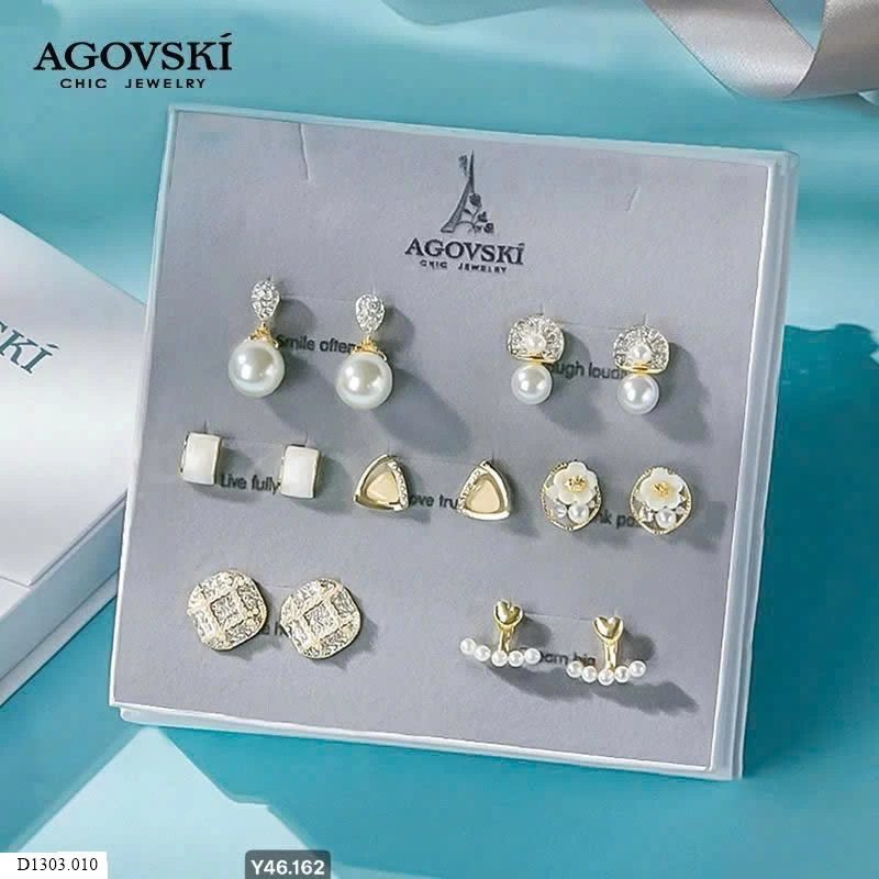 SET KHUYÊN TAI CHÍNH HÃNG AGOVSKI   Sỉ 195k/ 1 sét 7 đôi