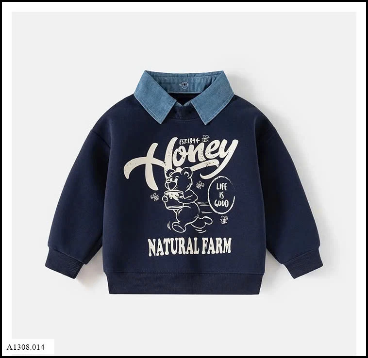 ÁO NỈ CỔ JEAN Wellkids  Giá sỉ 105k
