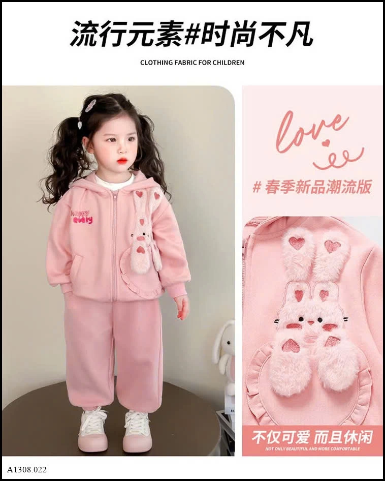 BỘ NỈ THỎ HỒNG  Giá sỉ 269k