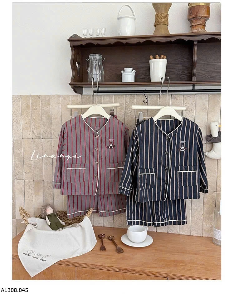 SET PIJAMA KẺ SỌC CHO BÉ  Giá sỉ 195k
