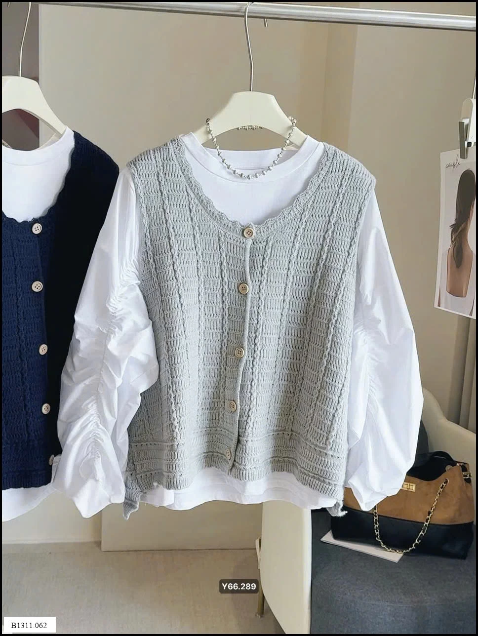 SET ÁO TRẮNG MIX GILE ANNA  Giá sỉ 220k