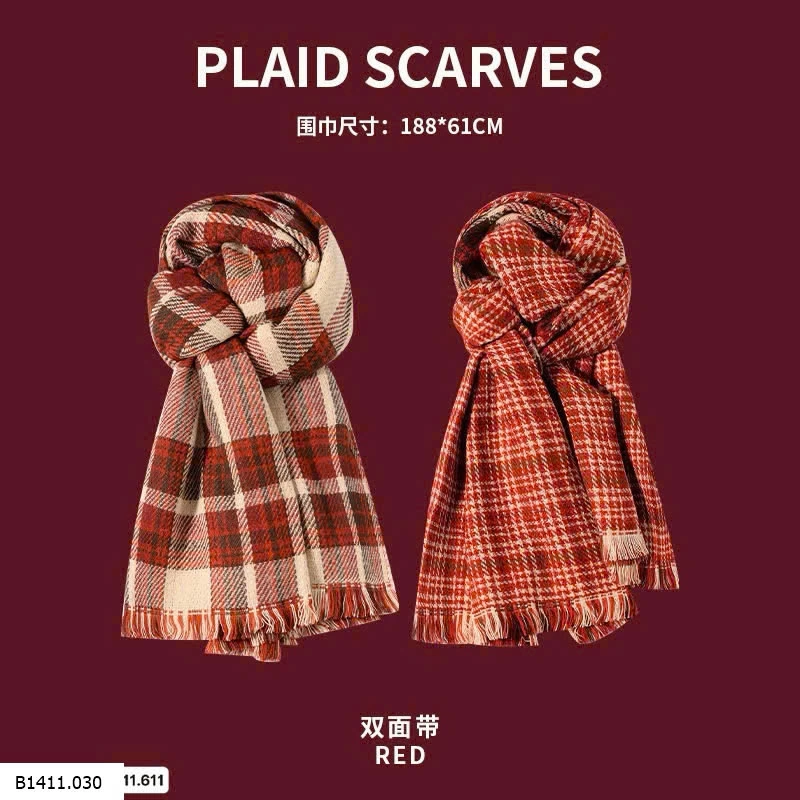 KHĂN CHOÀNG KẺ ĐỎ 2 MẶT   Giá sỉ 70k/c sỉ từ 2 chiếc 