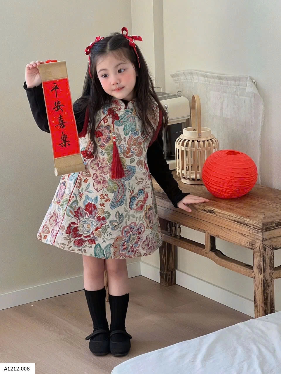 SET VÁY SƯỜN XÁM HOA GẤM BG Giá sỉ áo 150k váy #275k