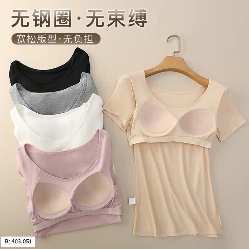 ÁO CỘC TAY KÈM BRA    Sỉ 100k 
