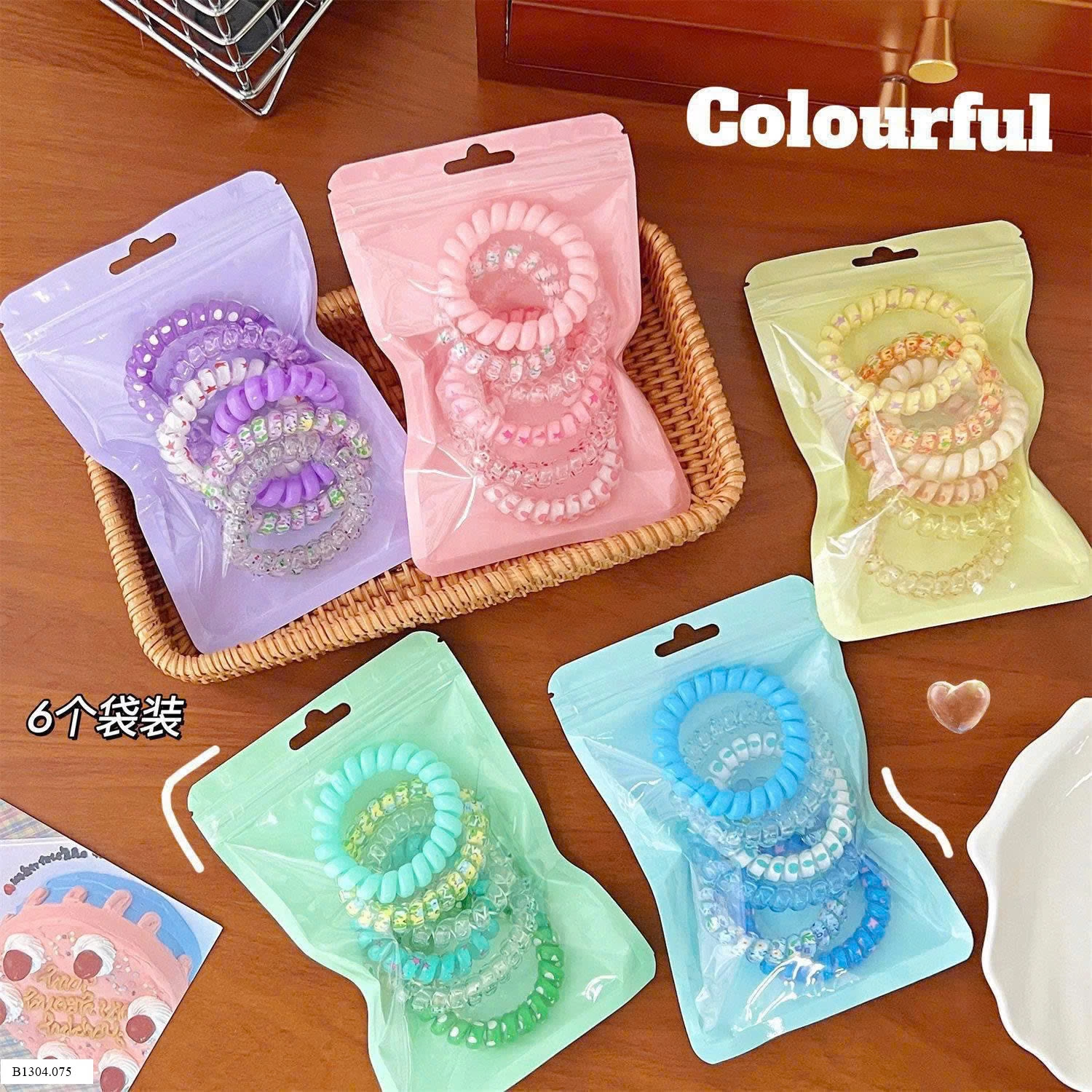 SET 6 DÂY BUỘC TÓC CHO NỮ  Sỉ 13k/ 1 sét 6 chiếc ( bán từ 2 sét)