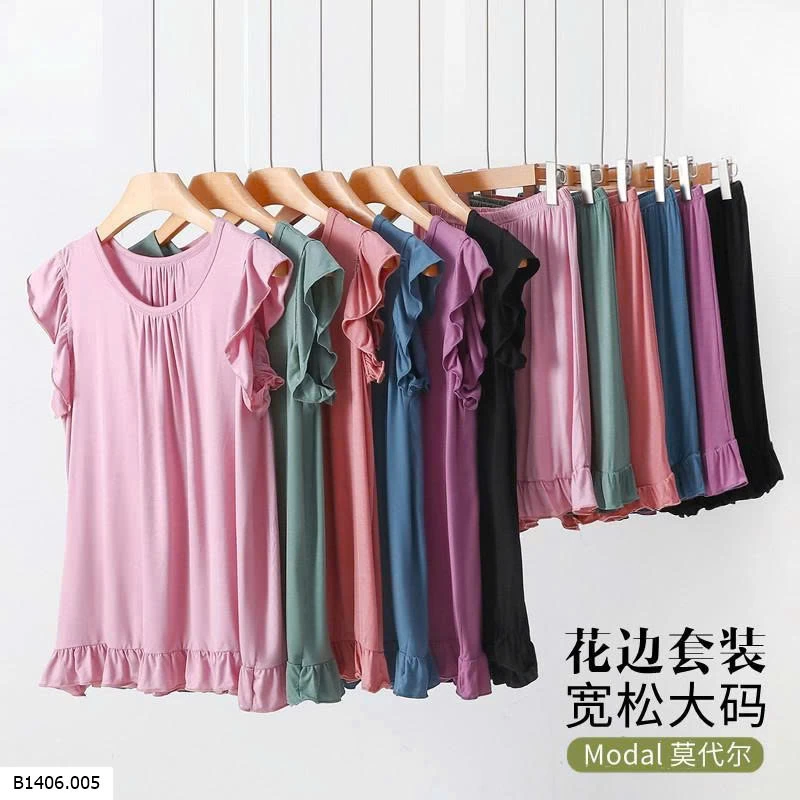 BỘ PHỐI VIỀN BÈO MẶC NHÀ CHO NỮ Sỉ 123k 