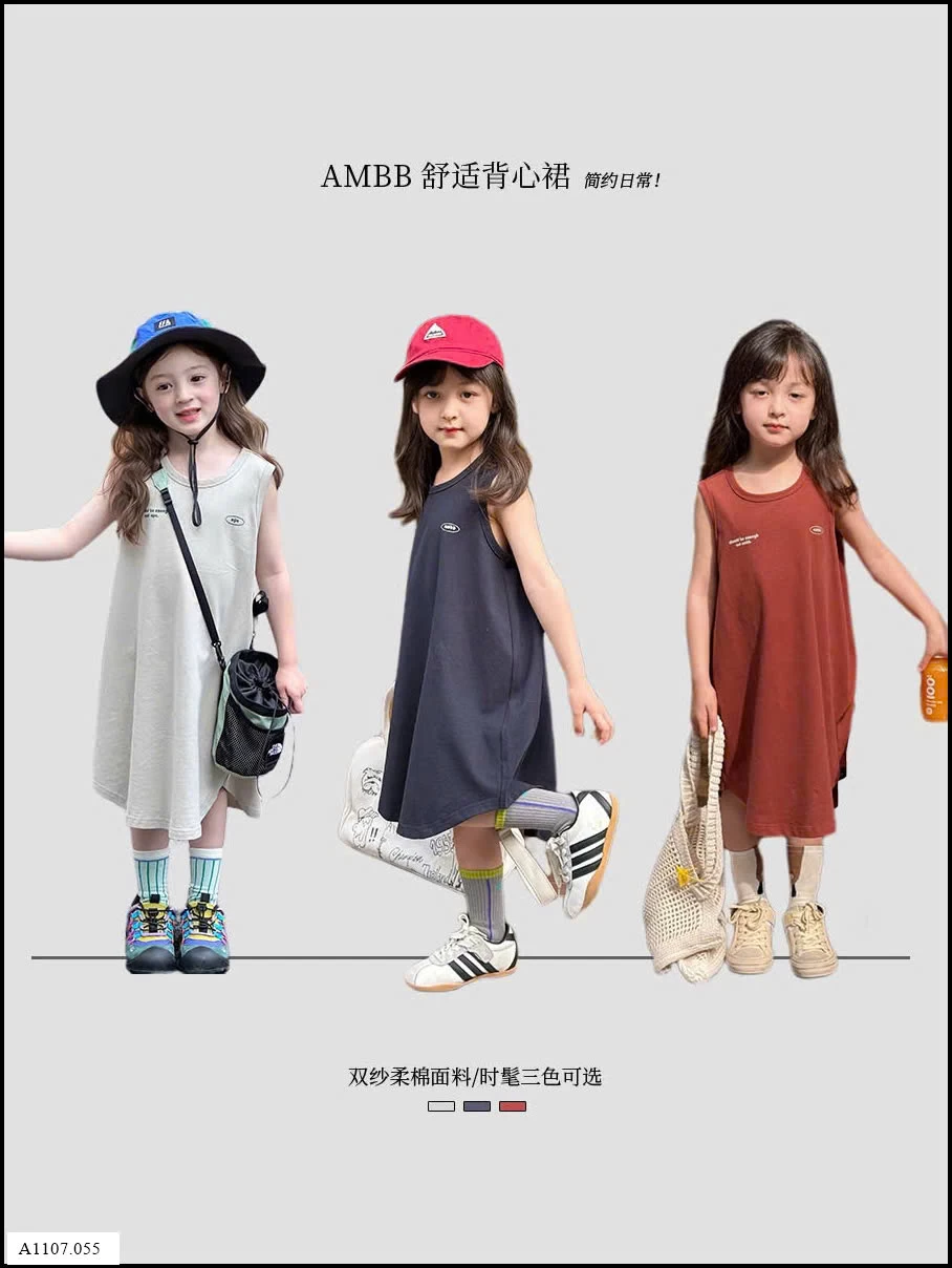 VÁY COTTON BÉ GÁI AMBB  Sỉ giá  sz 90-150: 106k  sz 160: 116k sz 170: 130k