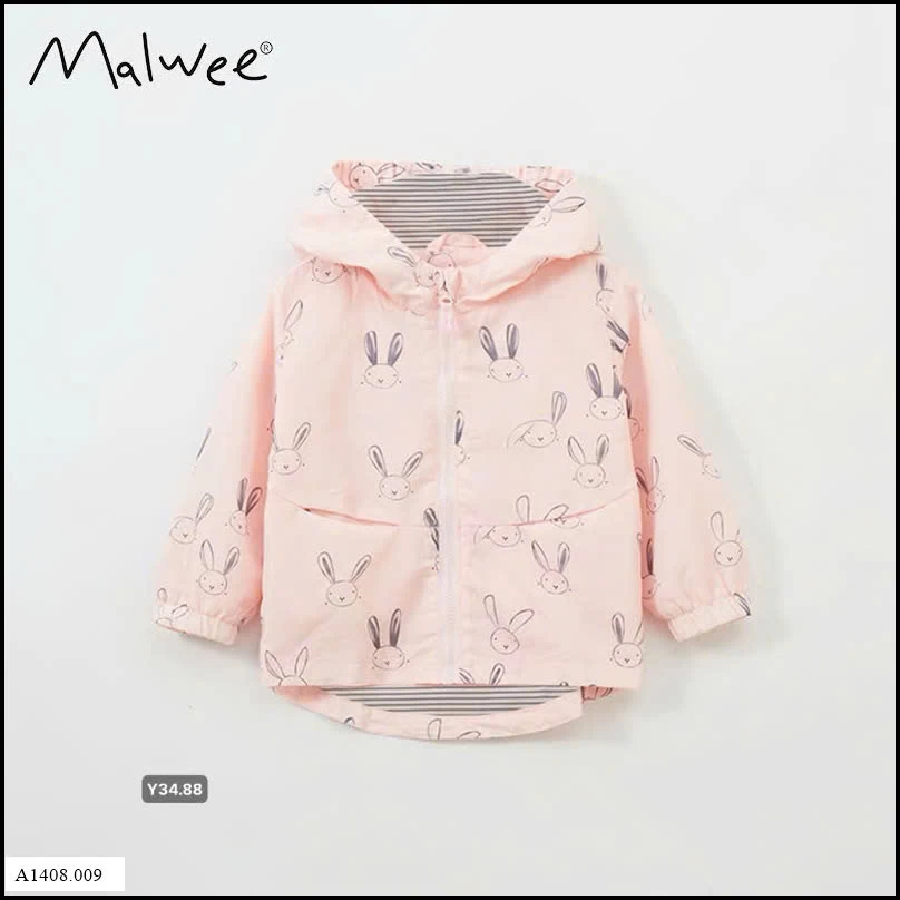 ÁO GIÓ BÉ GÁI HÃNG MALWEE  Giá sỉ 195k
