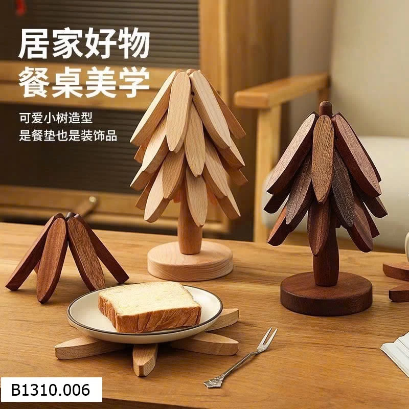 BỘ 5 MIẾNG LÓT BÁT ĐĨA NỒI CỐC CHÉN  BẰNG GỖ   Giá sỉ 55k