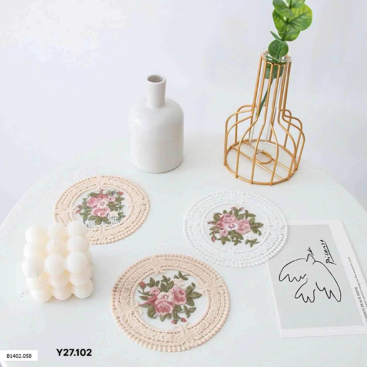 Set lót cốc lót bát   Si 70k/1 set 10 chiếc mix màu hoặc 1 màu 